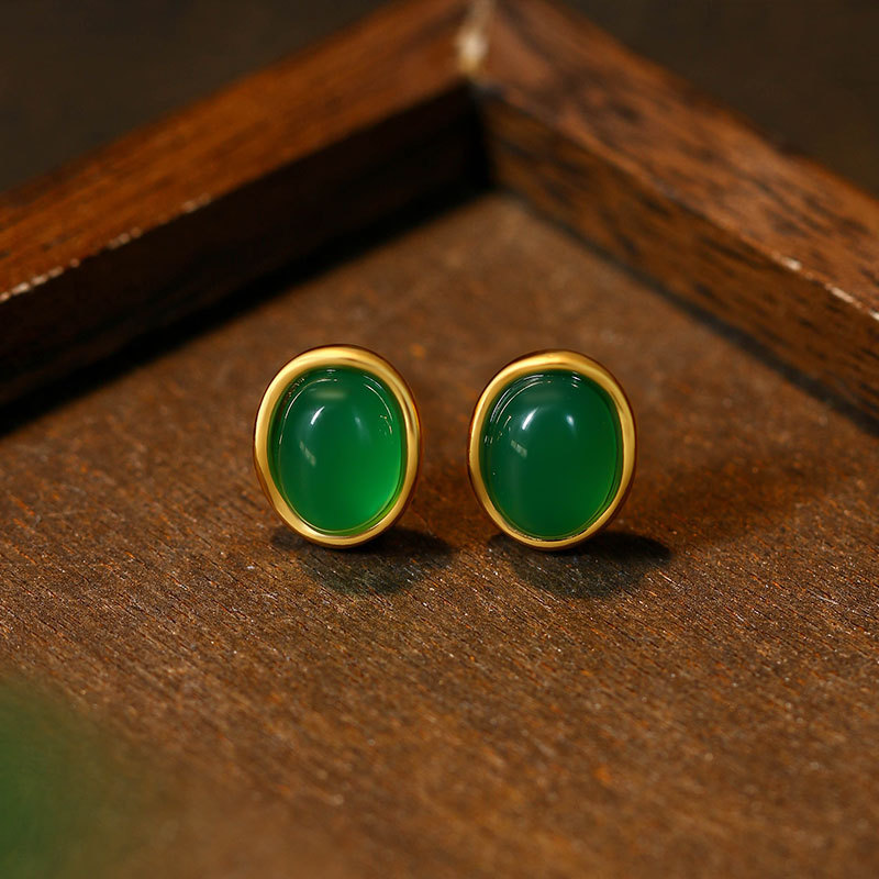 Women Accessories Earrings - Anting Giok Hijau Alami Jimat Hadiah