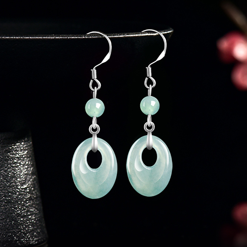Women'S Accessories - Anting Cincin Giok Myanmar Perak 925