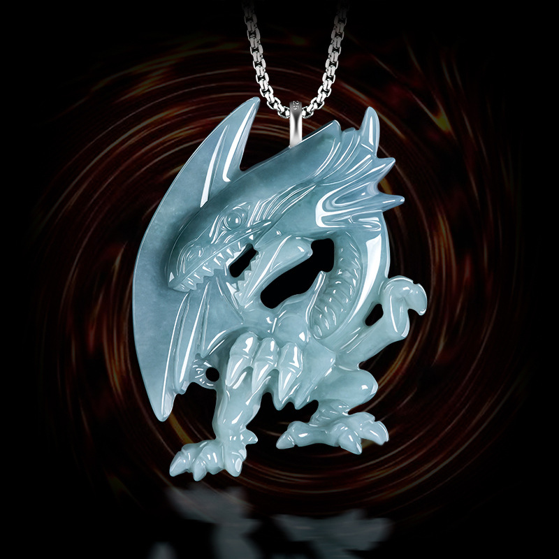 Women'S Accessories - Kalung liontin naga Jadeite biru Myanmar