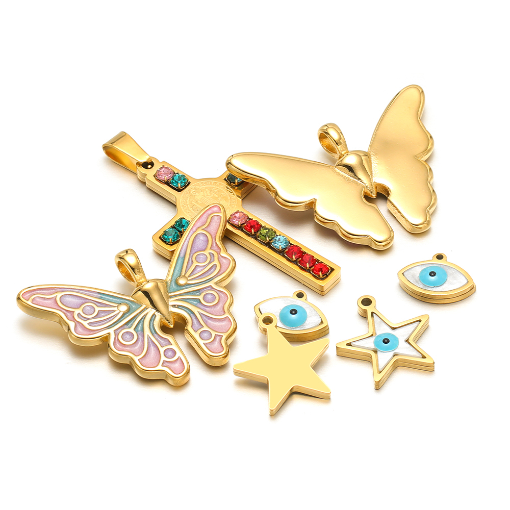 Women Accessories Pack - 5 Buah/Lot Liontin Salib Jimat Kupu-kupu