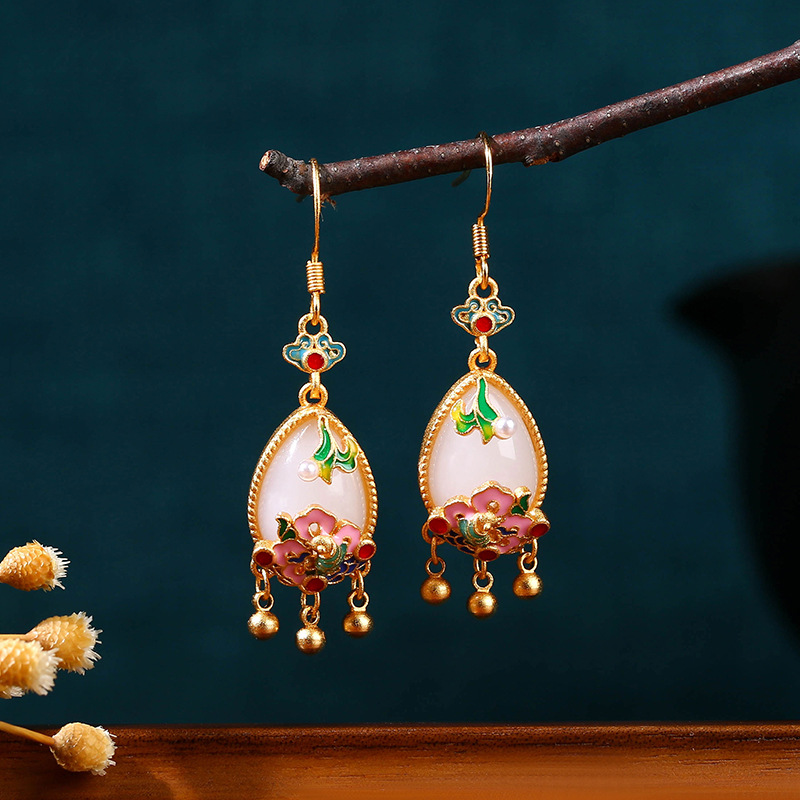 Women Accessories Earrings - Anting Bunga Giok Alami Jimat Pesona