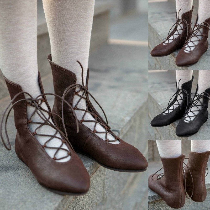 Sepatu Bot Kulit Model Tali Si - Women'S Accessories For Shoes ulasan dan harga