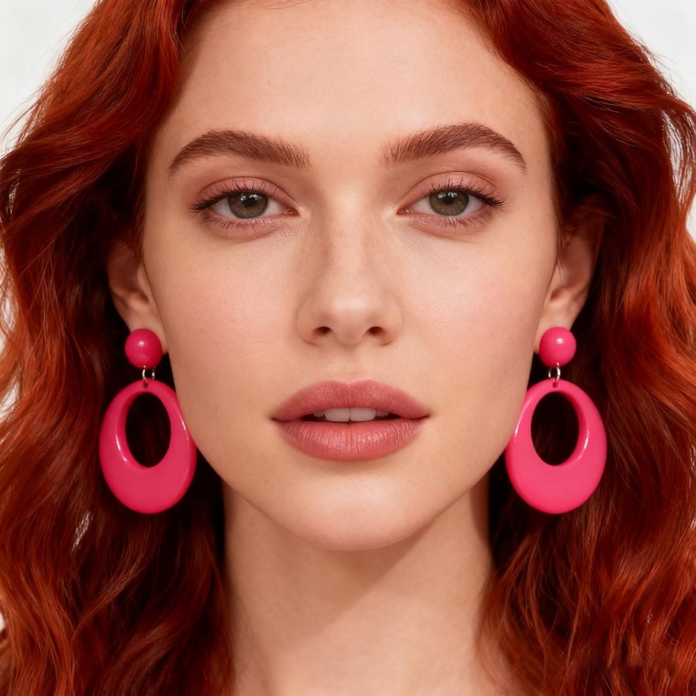 Anting-anting Akrilik Merah Mu - Women'S Accessories In The 60S ulasan dan harga