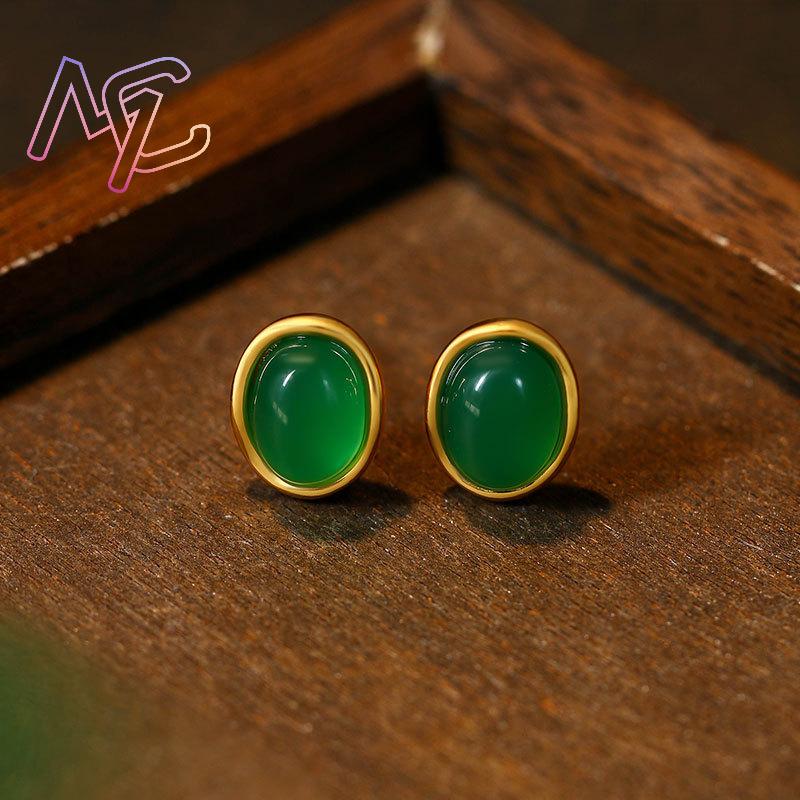 Anting Giok Hijau Alami Jimat  - Women Accessories Earrings ulasan dan harga