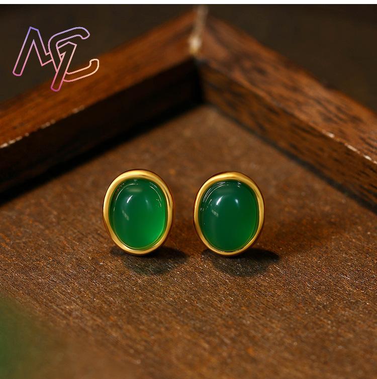 Anting Giok Hijau Alami Jimat  - Women Accessories Earrings ulasan dan harga