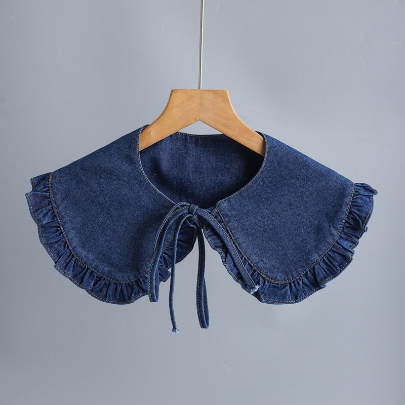 Kerah Selendang Denim Lipit ya - Women'S Accessories ulasan dan harga