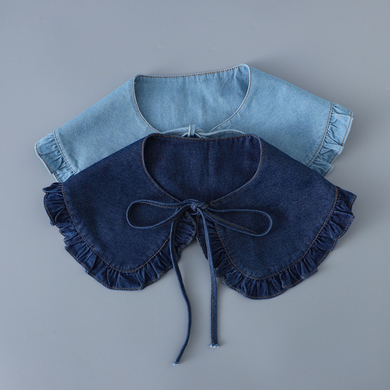 Kerah Selendang Denim Lipit ya - Women'S Accessories ulasan dan harga