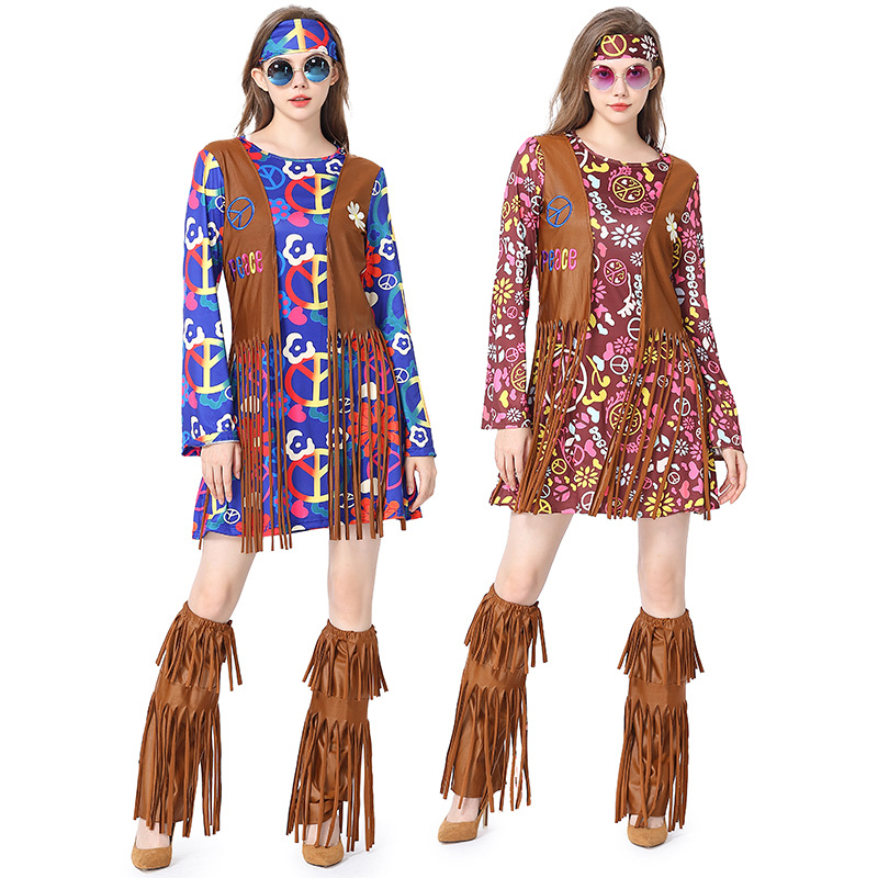 Gaun Disko Halloween Set Kostu - Women'S Accessories In The 60S ulasan dan harga