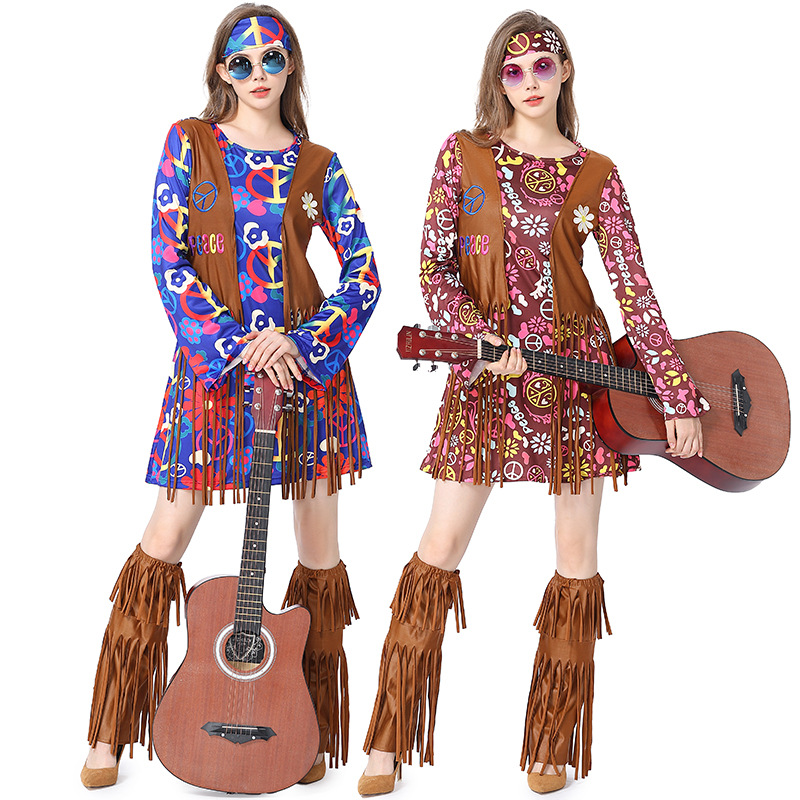 Gaun Disko Halloween Set Kostu - Women'S Accessories In The 60S ulasan dan harga