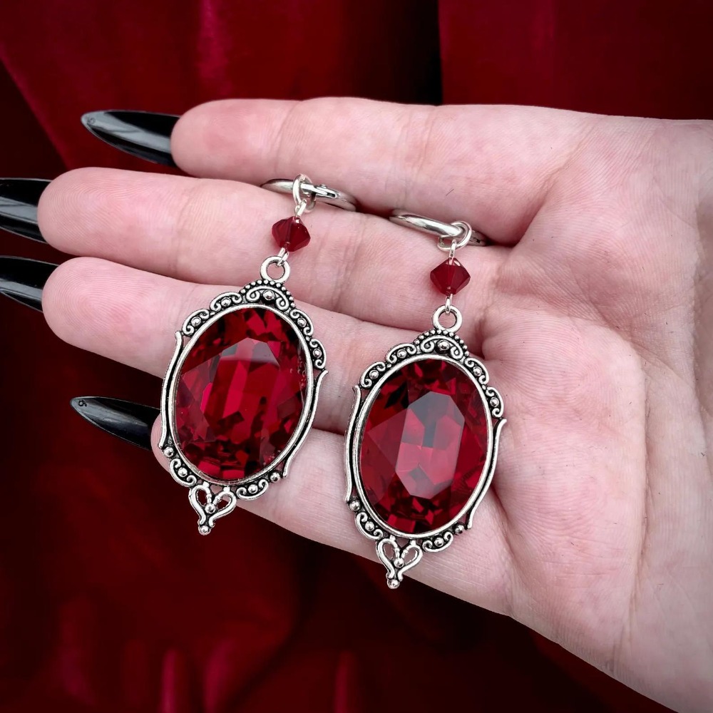 Anting Hoop Kristal Hitam Mera - Women'S Victorian Accessories ulasan dan harga