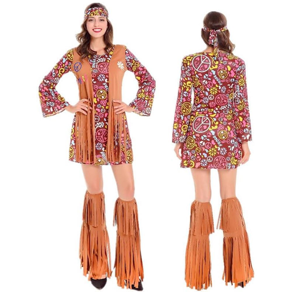 Set Kostum Hippie 70-an 60-an, - Women'S Accessories In The 60S ulasan dan harga