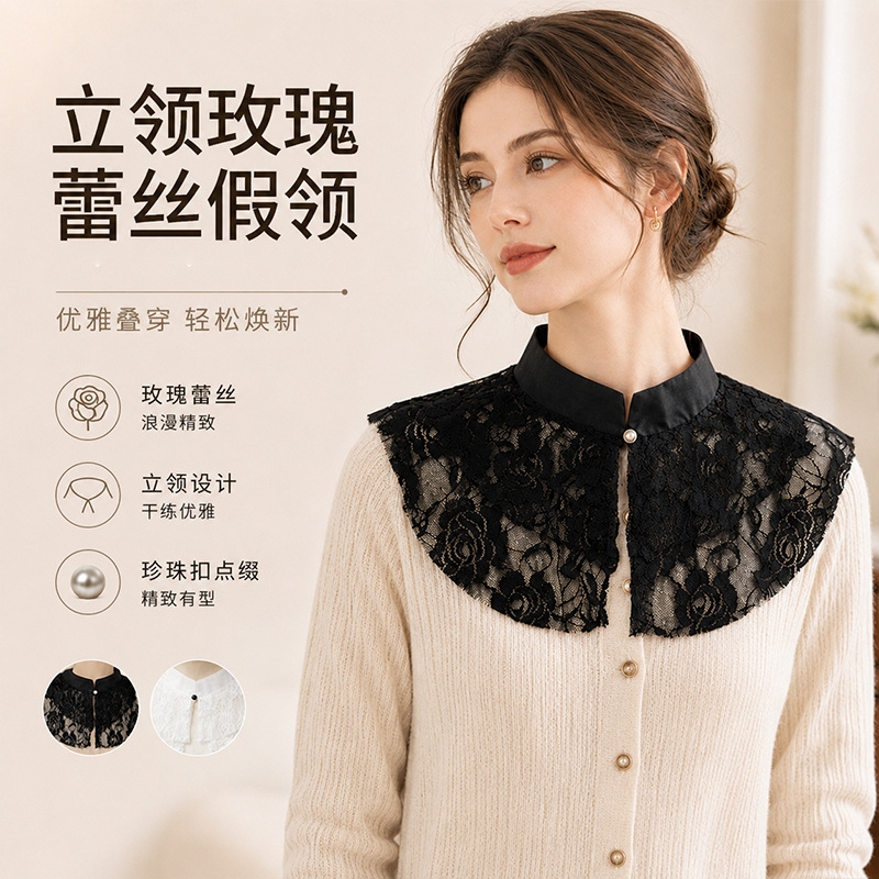 Kerah Palsu Berenda Bunga Eleg - Women'S Accessories ulasan dan harga
