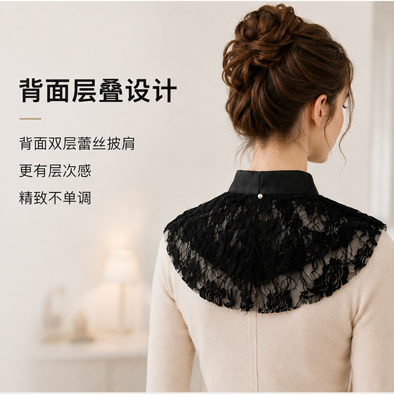 Kerah Palsu Berenda Bunga Eleg - Women'S Accessories ulasan dan harga