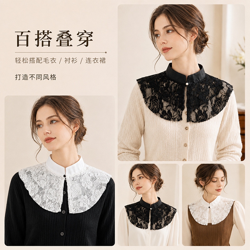 Kerah Palsu Berenda Bunga Eleg - Women'S Accessories ulasan dan harga